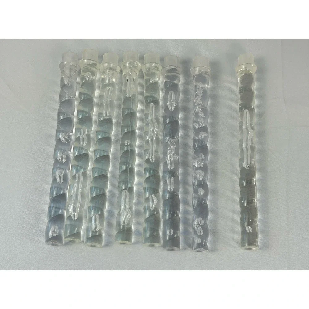 Vintage Lucite Acrylic Swirl Rods Clear Blue Mid Century Craft Set 8 Pieces